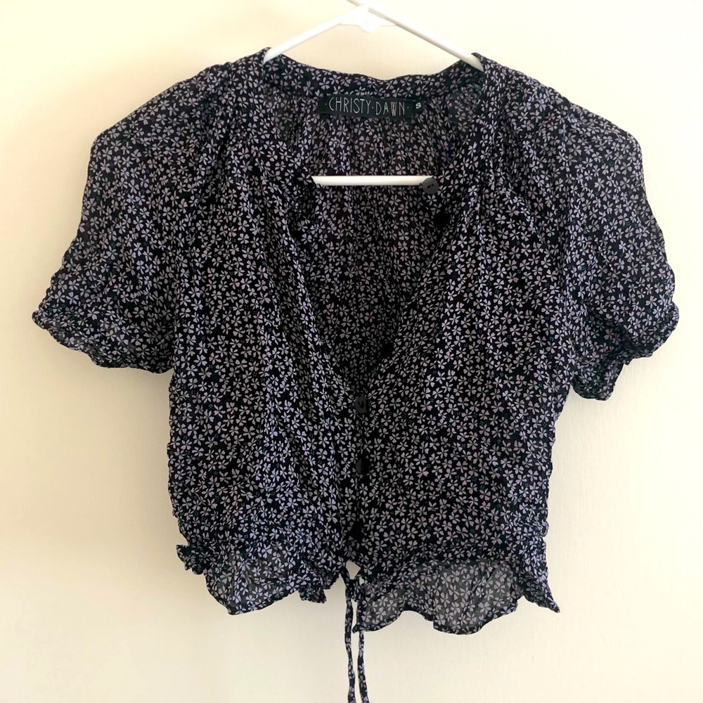 Gorgeous Christy Dawn Blue Floral Top